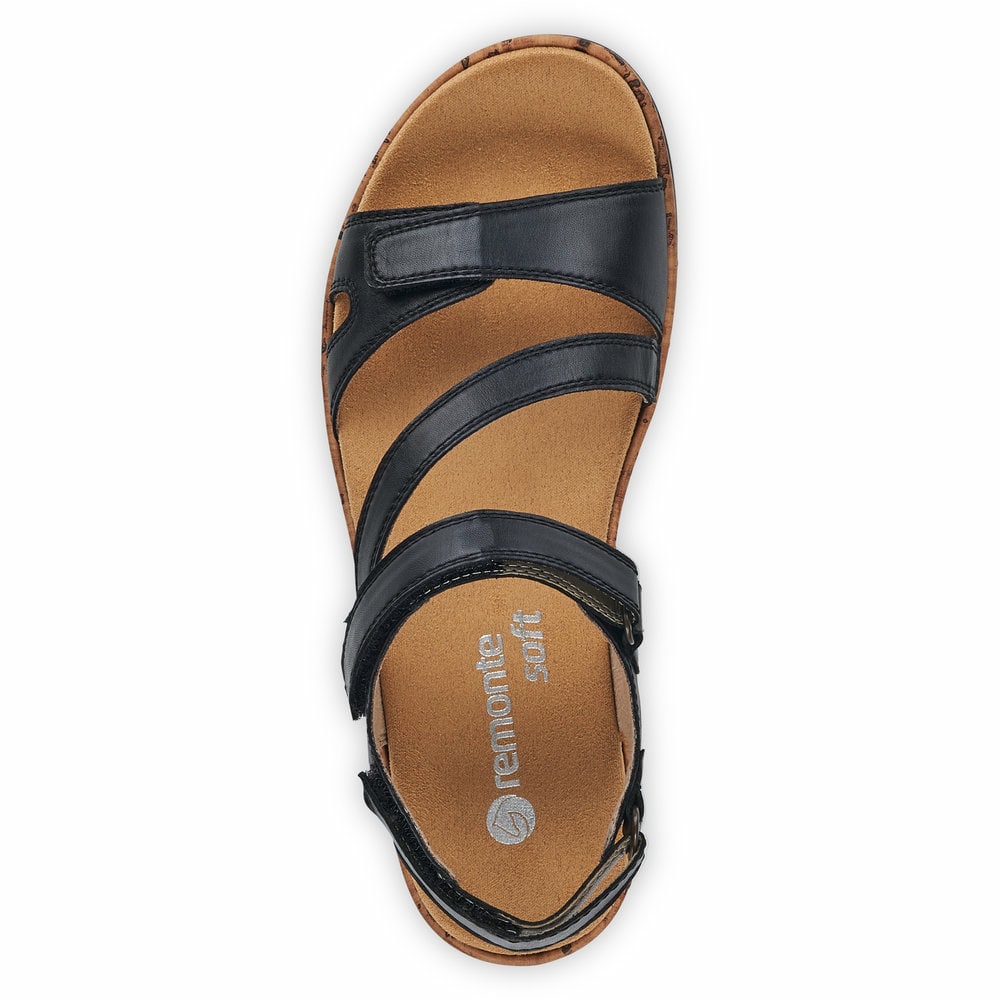 Remonte Damen Riemchensandalen - Schwarz