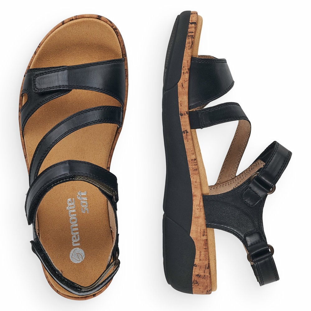 Remonte Damen Riemchensandalen - Schwarz