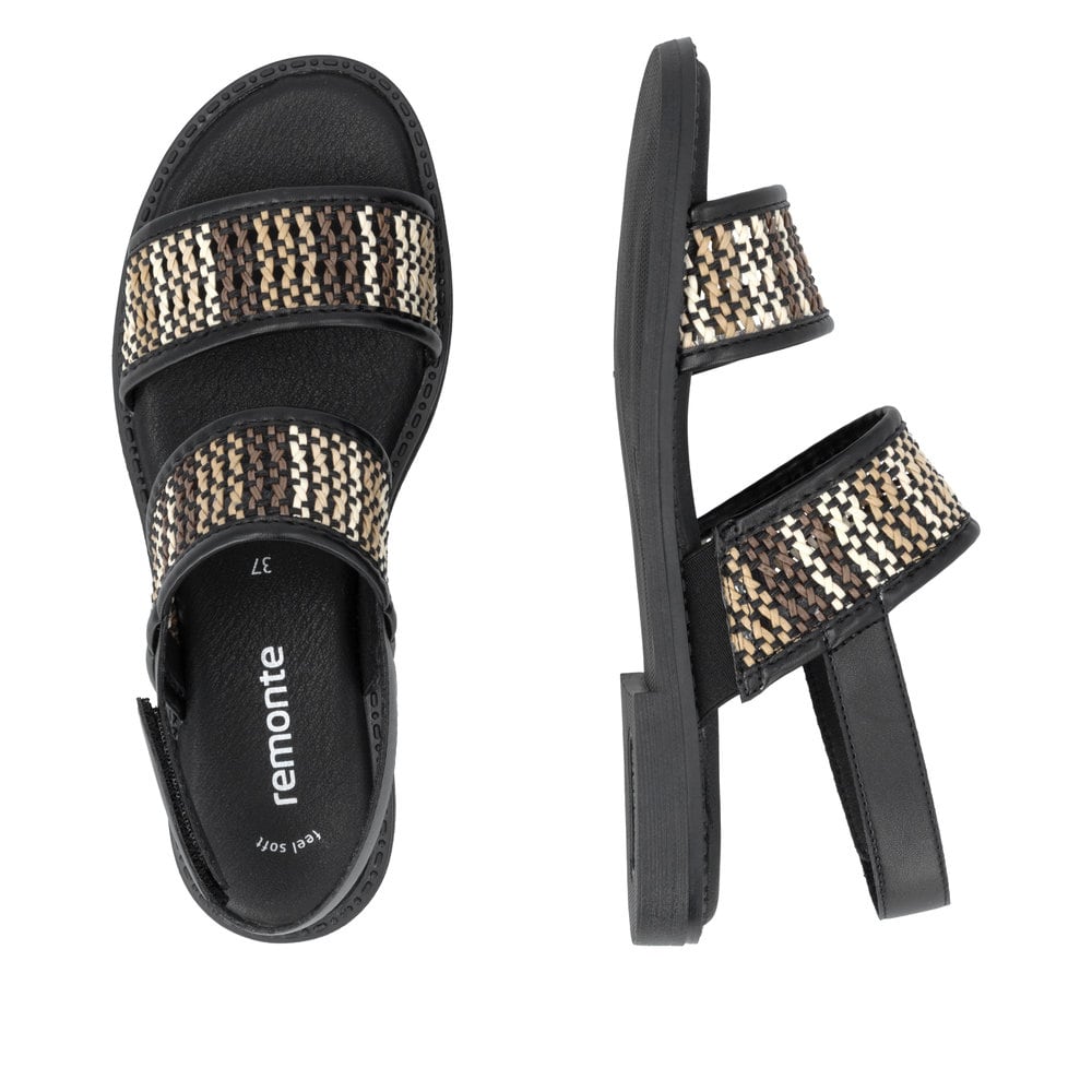 Remonte Damen Riemchensandalen - Schwarz