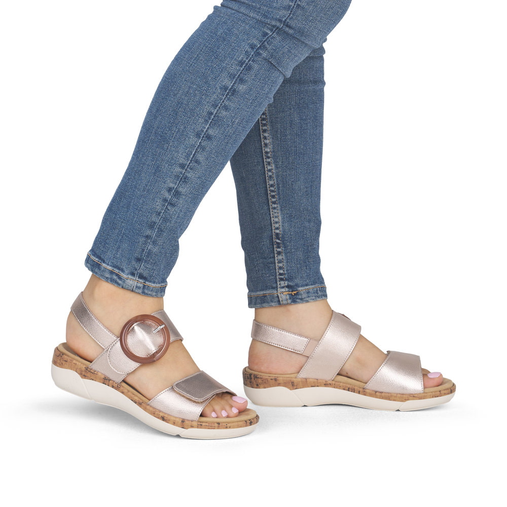 Remonte Damen Riemchensandalen - Metallic