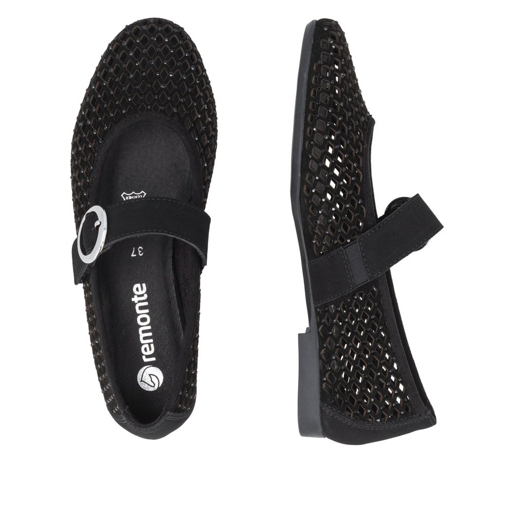 Remonte Damen Ballerinas - Schwarz