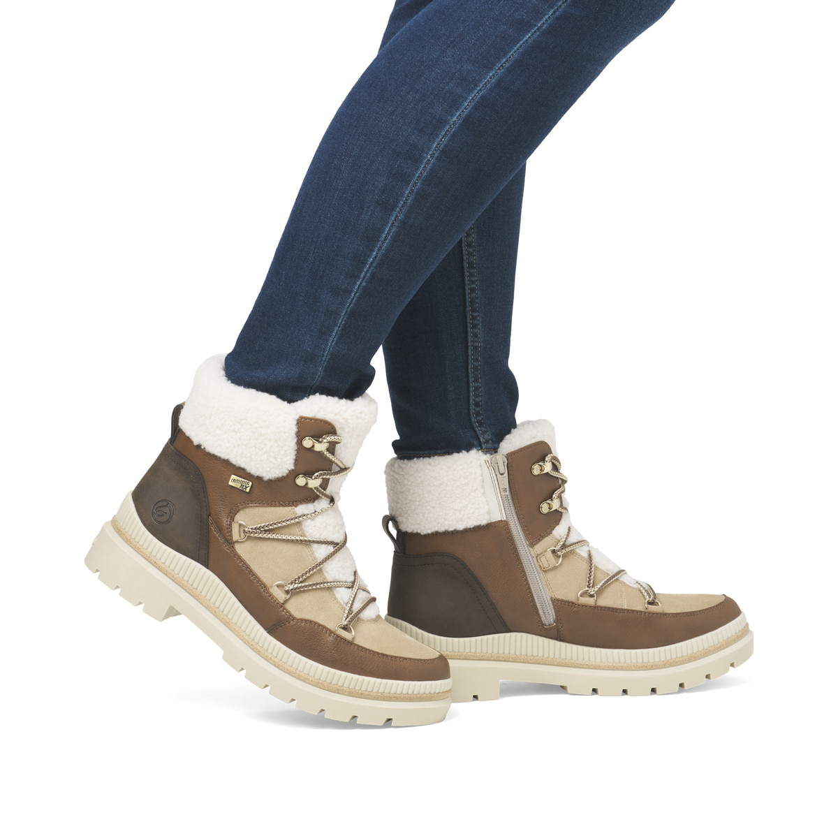 Remonte Damen Schnürstiefel - Beige