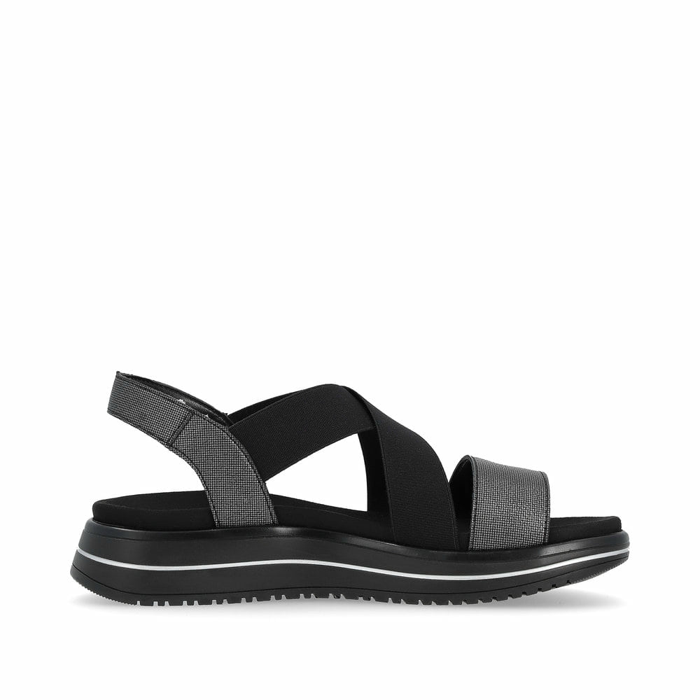 Remonte Damen Riemchensandalen - Schwarz