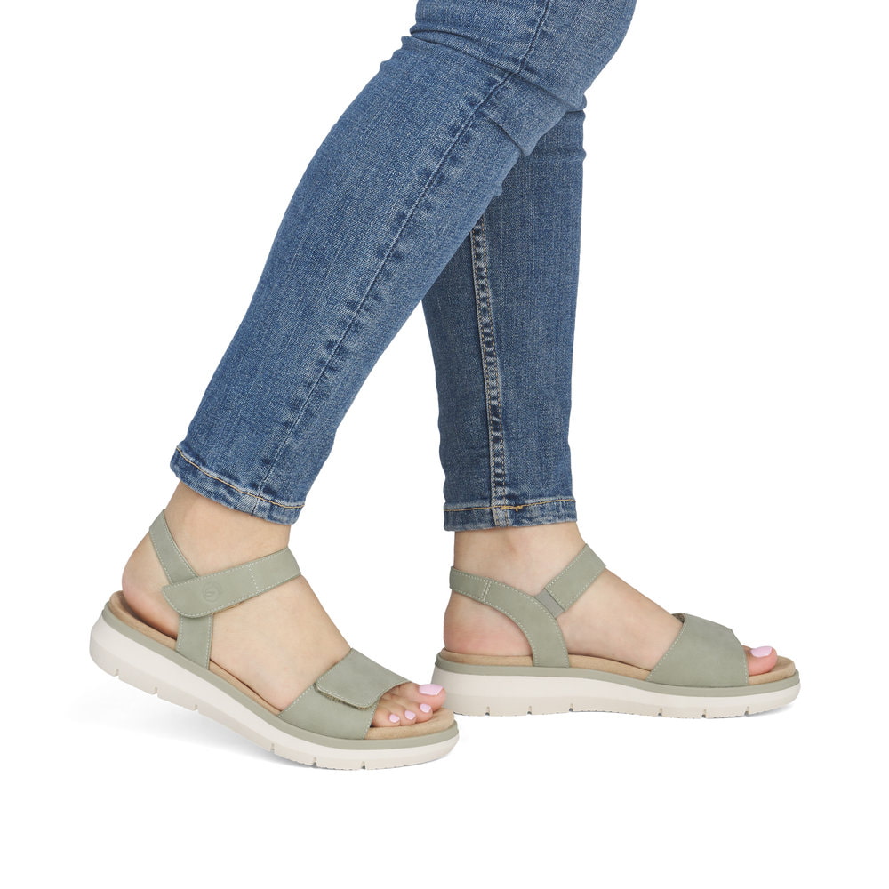 Remonte Damen Riemchensandalen - Grün