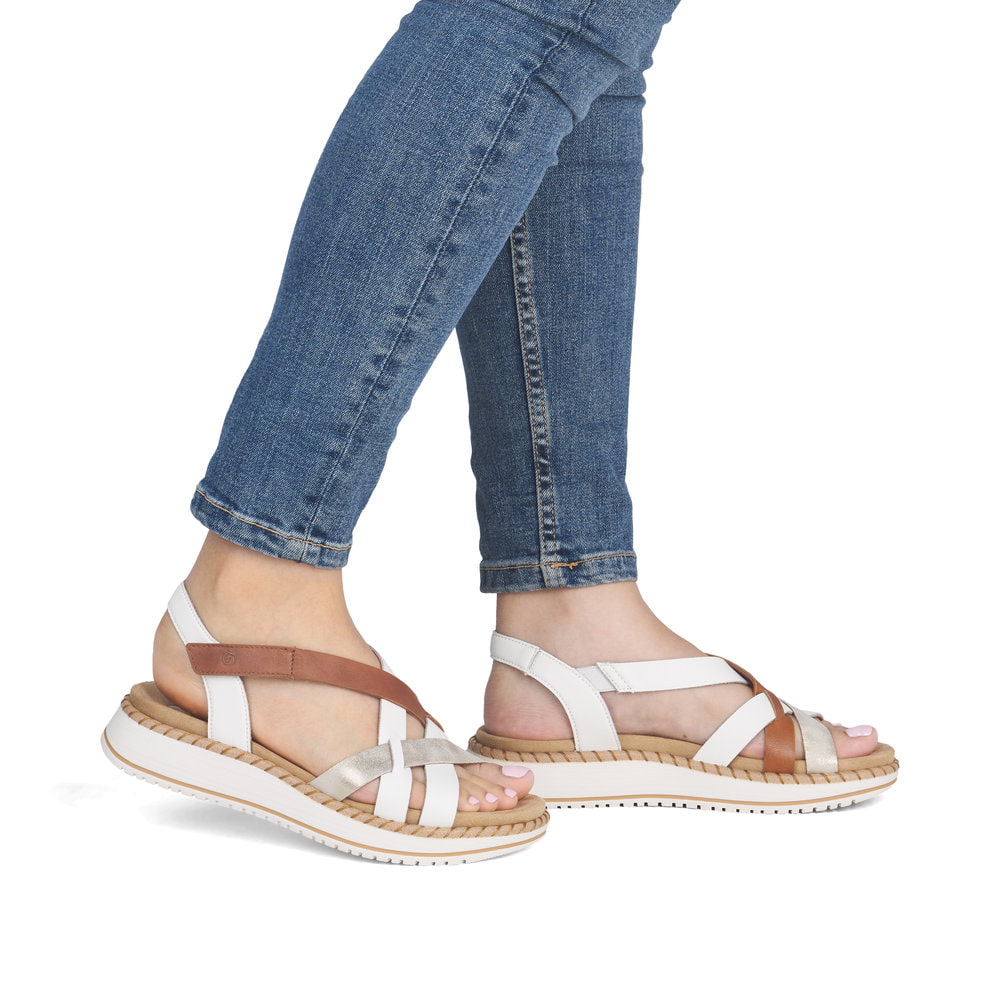 Remonte Damen Riemchensandalen - Weiss