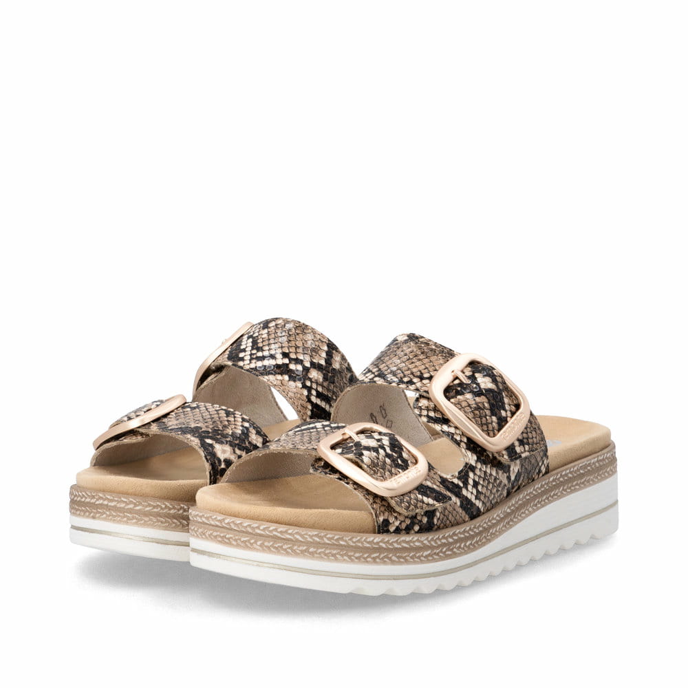 Remonte Damen Pantoletten - Animalprint