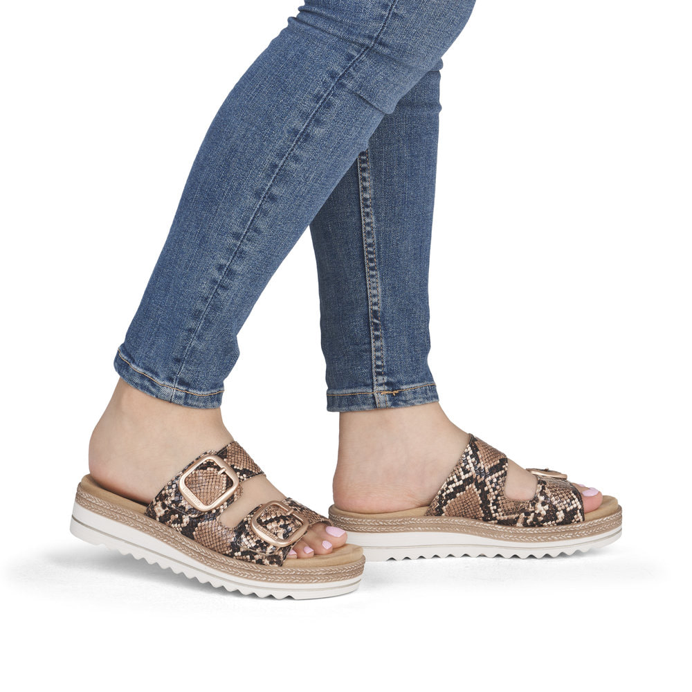 Remonte Damen Pantoletten - Animalprint