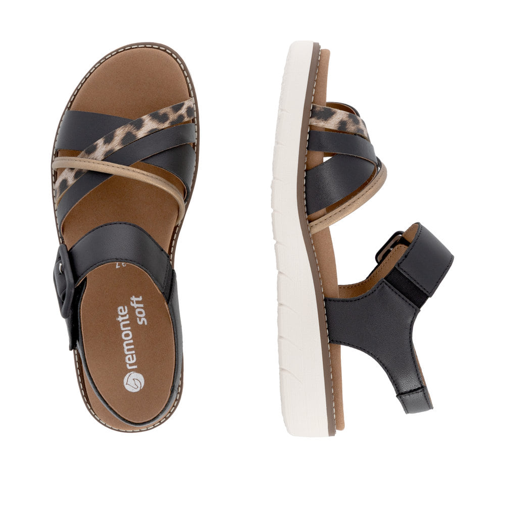 Remonte Damen Riemchensandalen - Schwarz