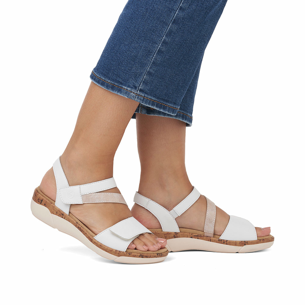 Remonte Damen Riemchensandalen - Weiss