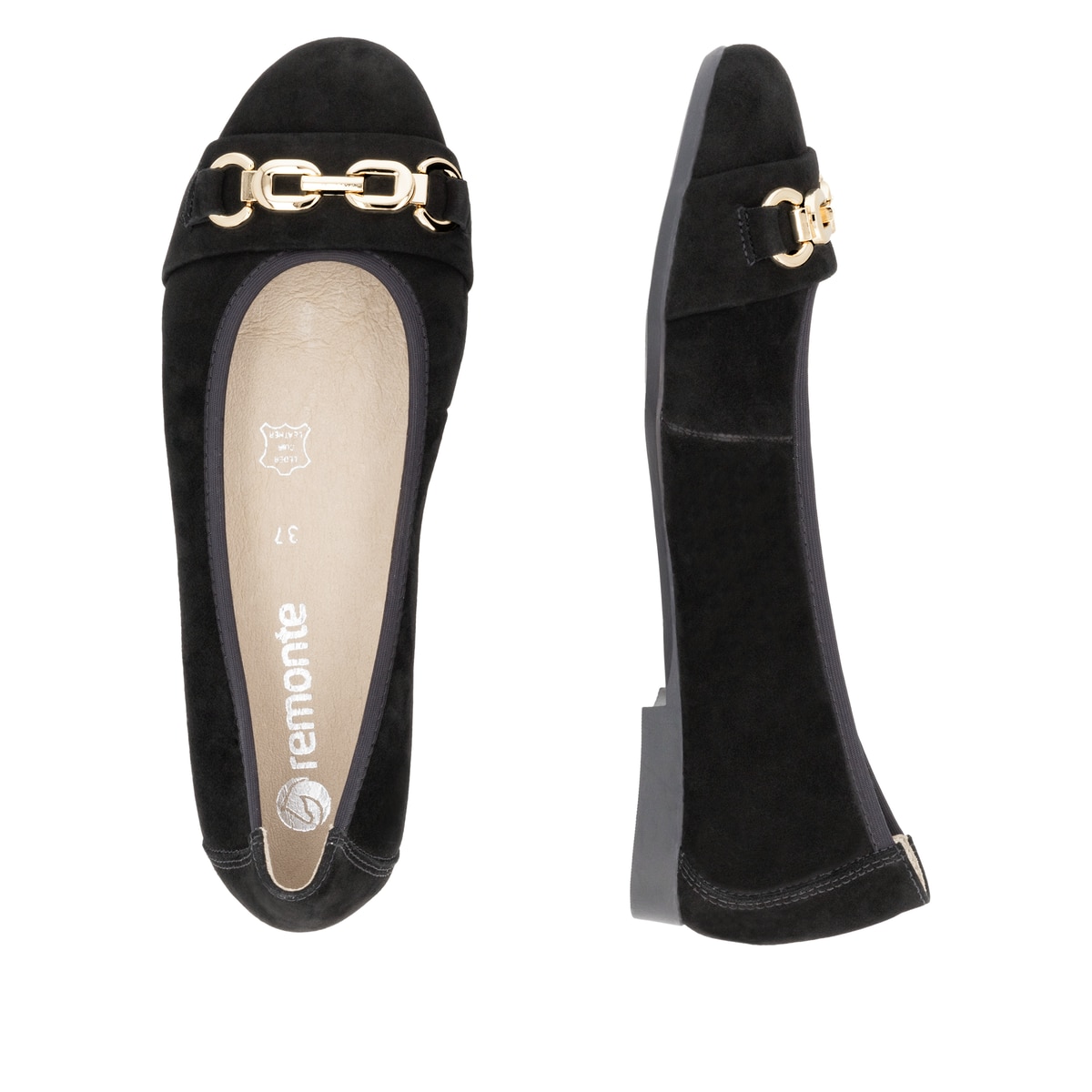 Remonte Damen Ballerinas - Schwarz