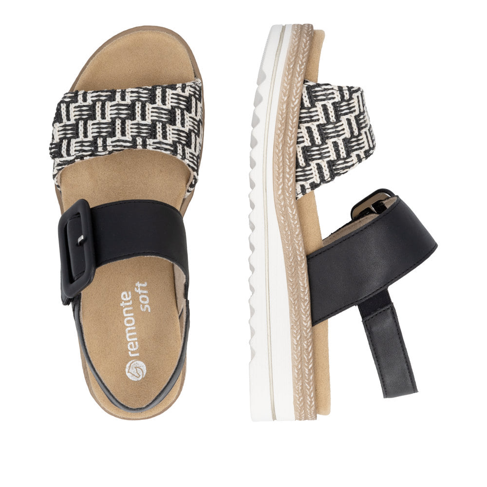 Remonte Damen Keilsandaletten - Schwarz