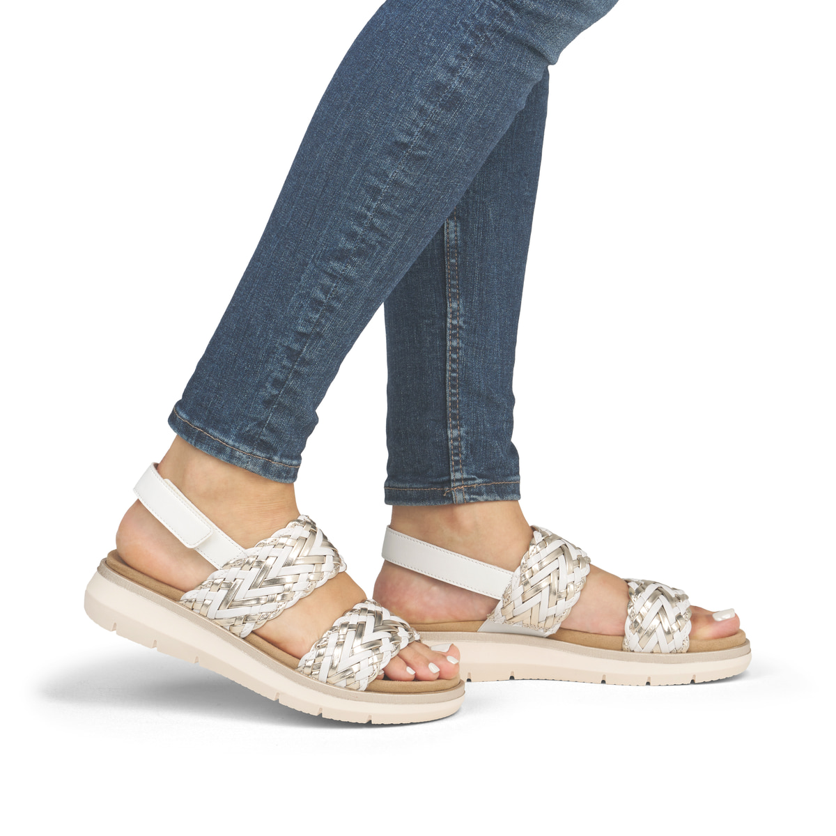 Remonte Damen Riemchensandalen - Weiss