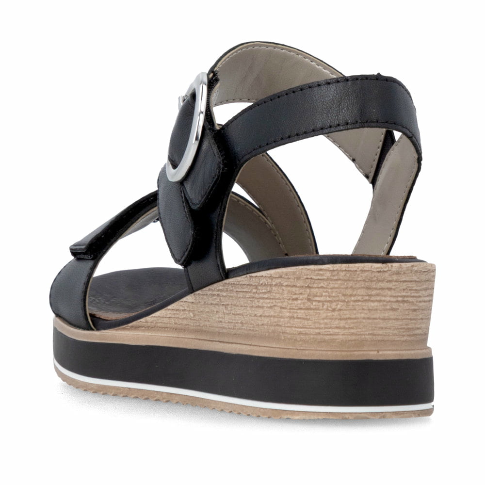 Remonte Damen Keilsandaletten - Schwarz