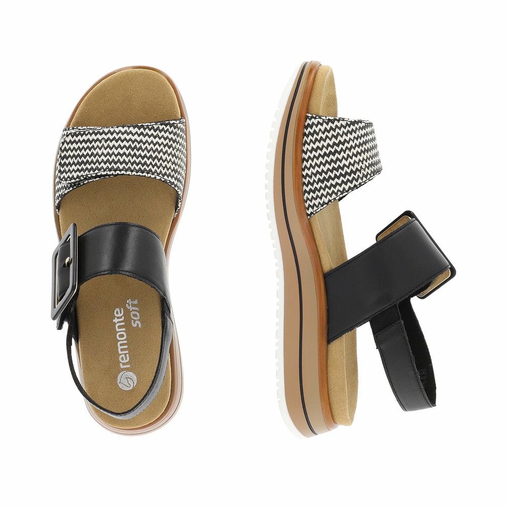 Remonte Damen Riemchensandalen - Schwarz