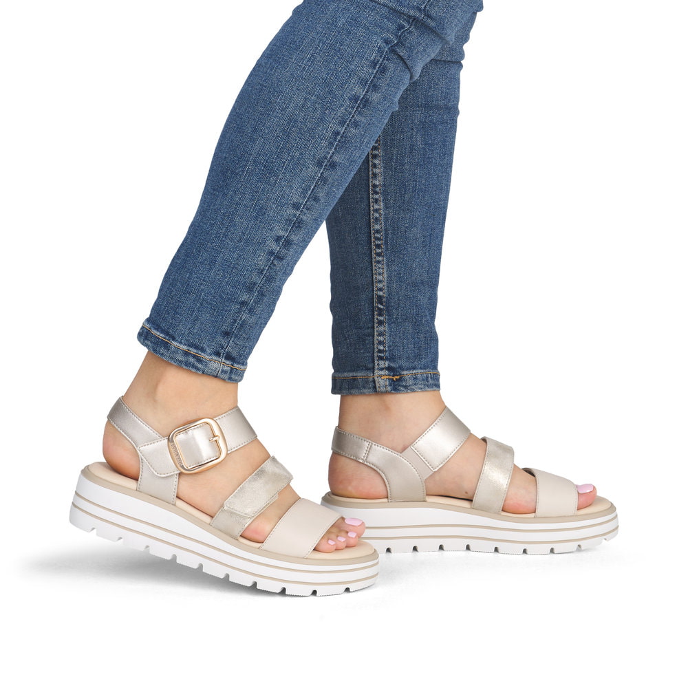 Remonte Damen Keilsandaletten - Gold