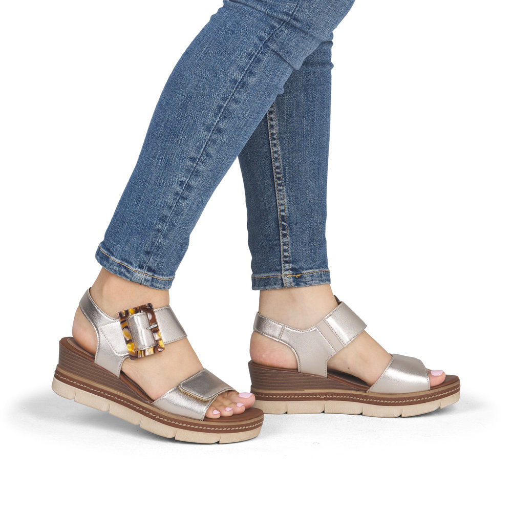 Remonte Damen Keilsandaletten - Metallic