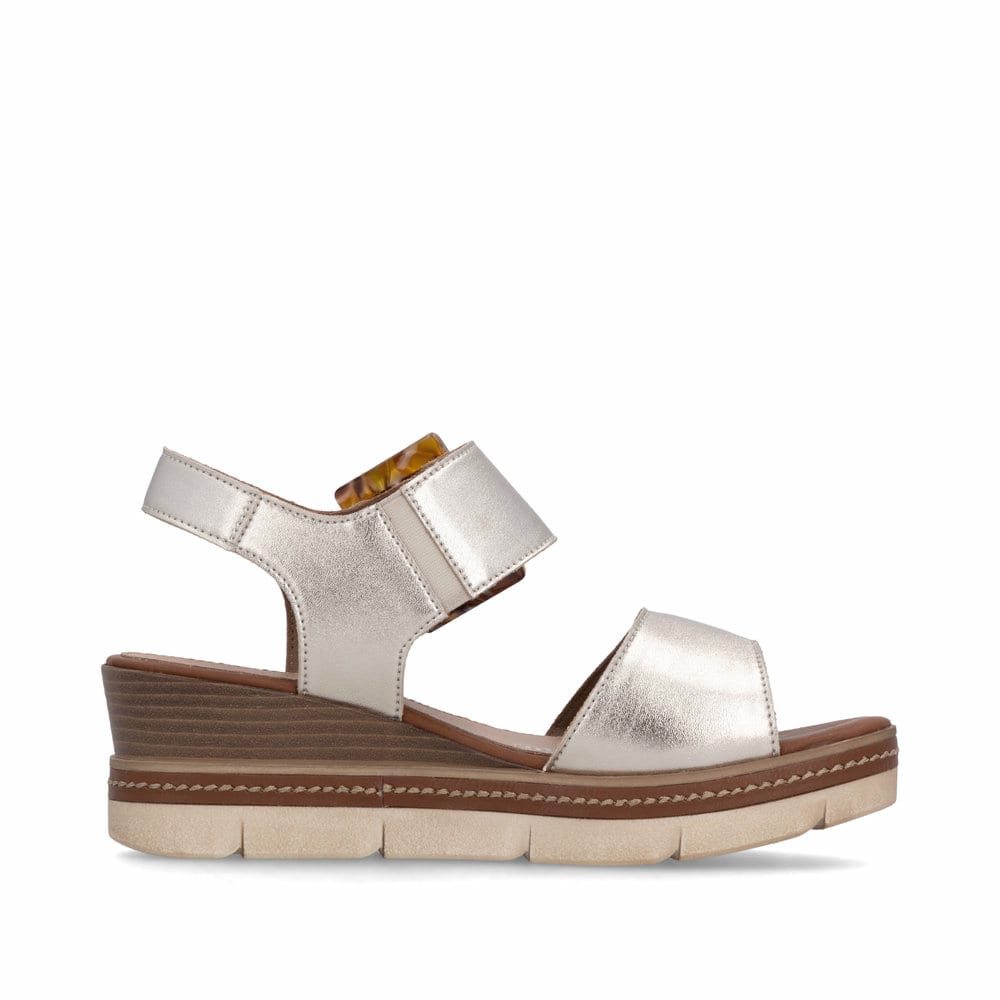 Remonte Damen Keilsandaletten - Metallic