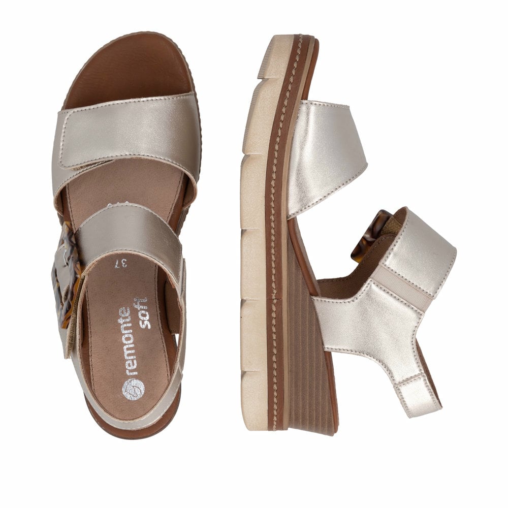 Remonte Damen Keilsandaletten - Metallic