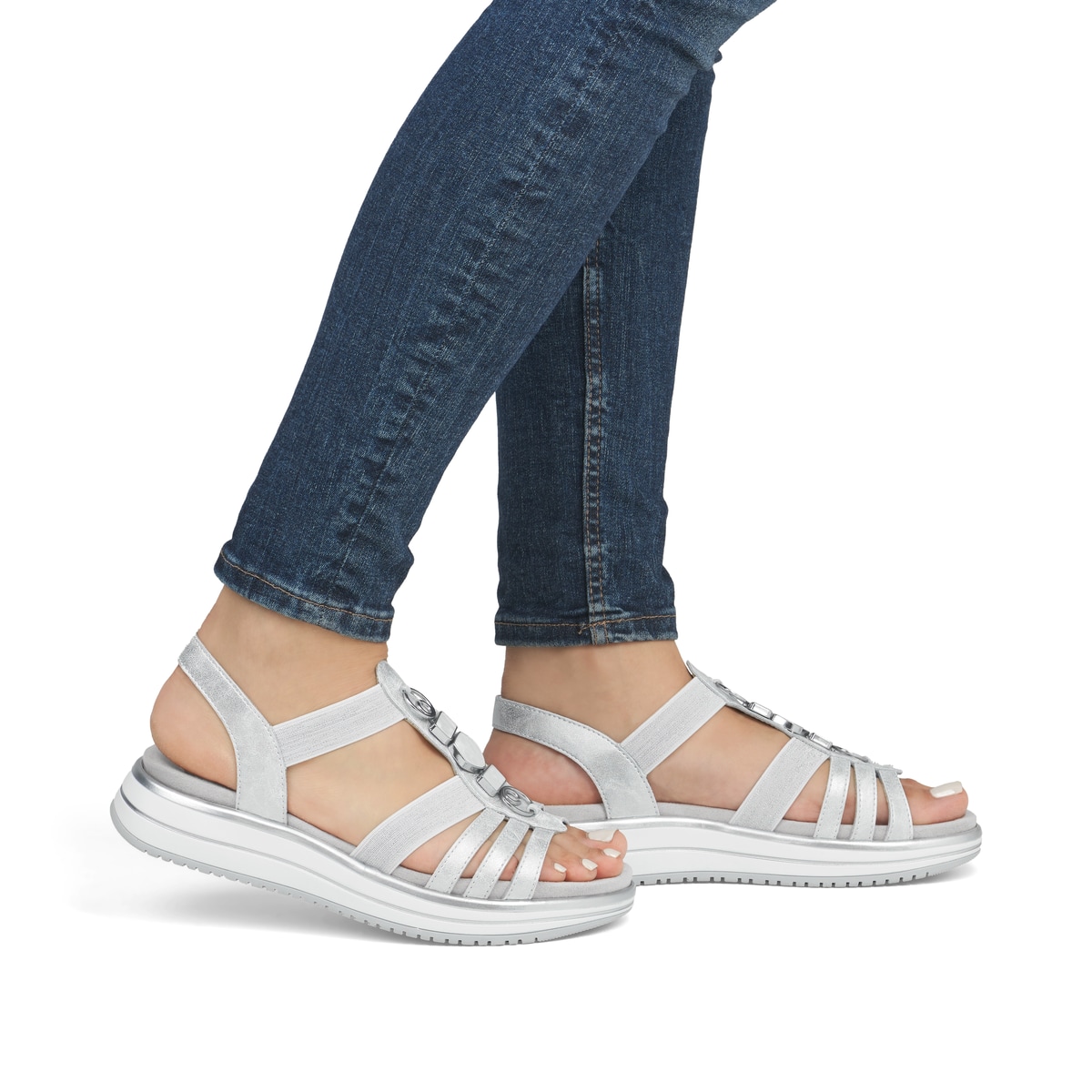 Remonte Damen Riemchensandalen - Silber/Platin