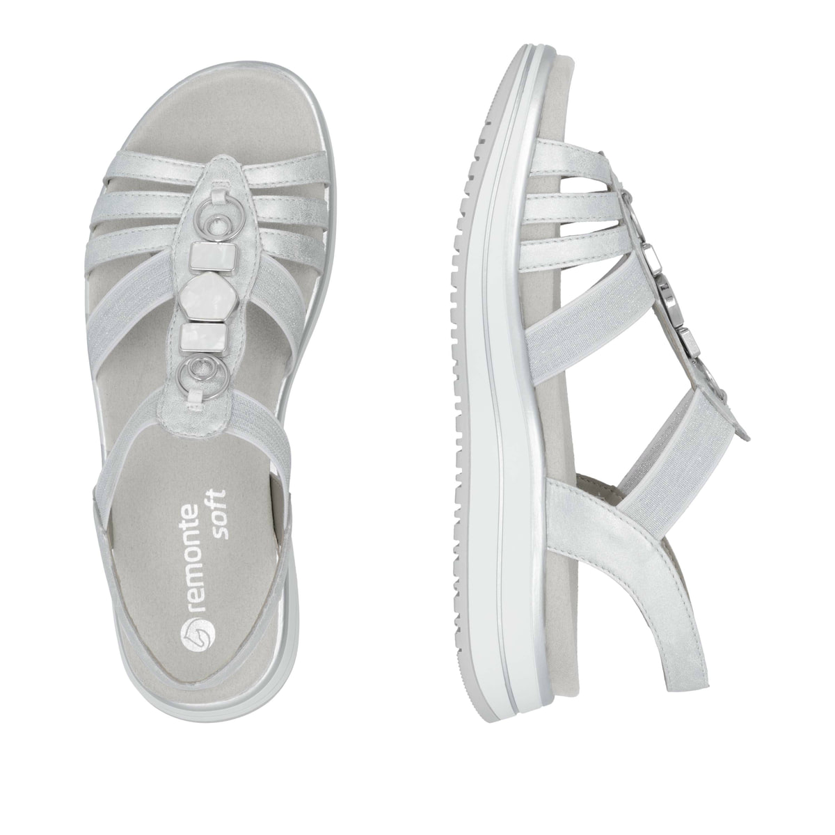 Remonte Damen Riemchensandalen - Silber/Platin