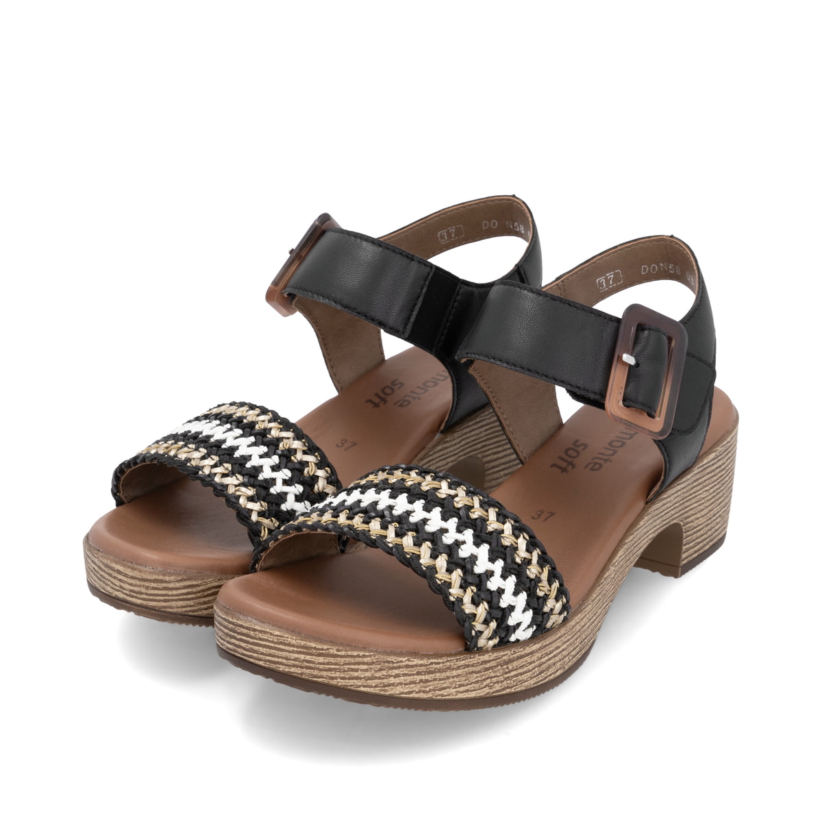 Remonte Damen Riemchensandaletten - Schwarz