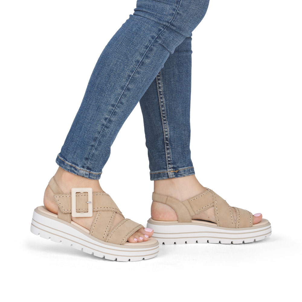 Remonte Damen Keilsandaletten - Beige