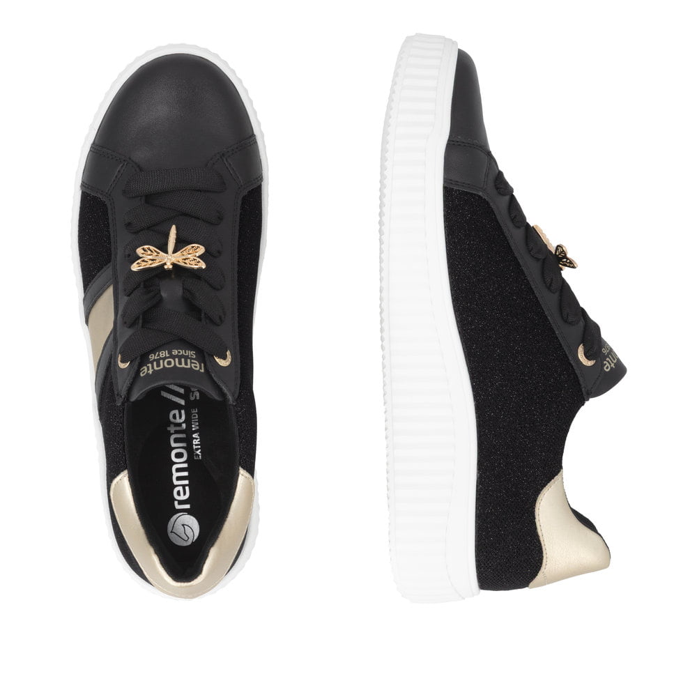 Remonte Damen Schnürschuhe - Schwarz