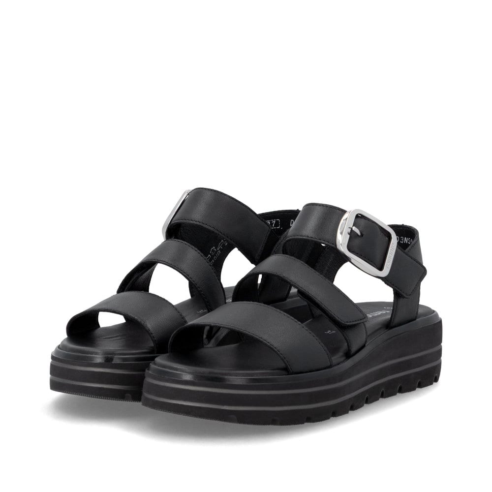 Remonte Damen Keilsandaletten - Schwarz