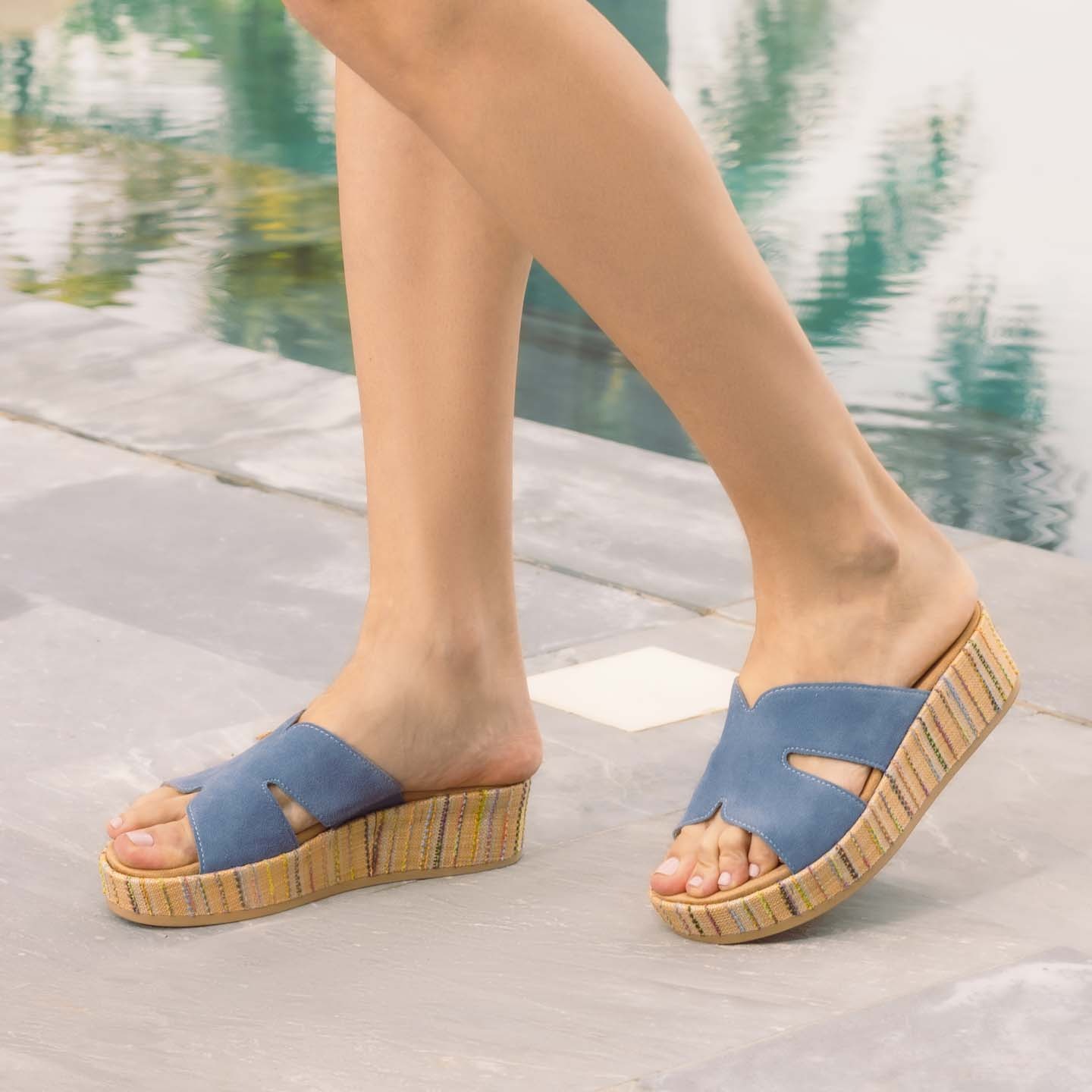 Remonte Damen Pantoletten - Blau