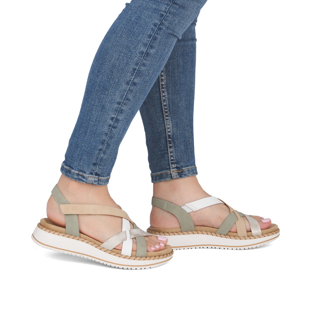 Remonte Damen Riemchensandalen - Grün