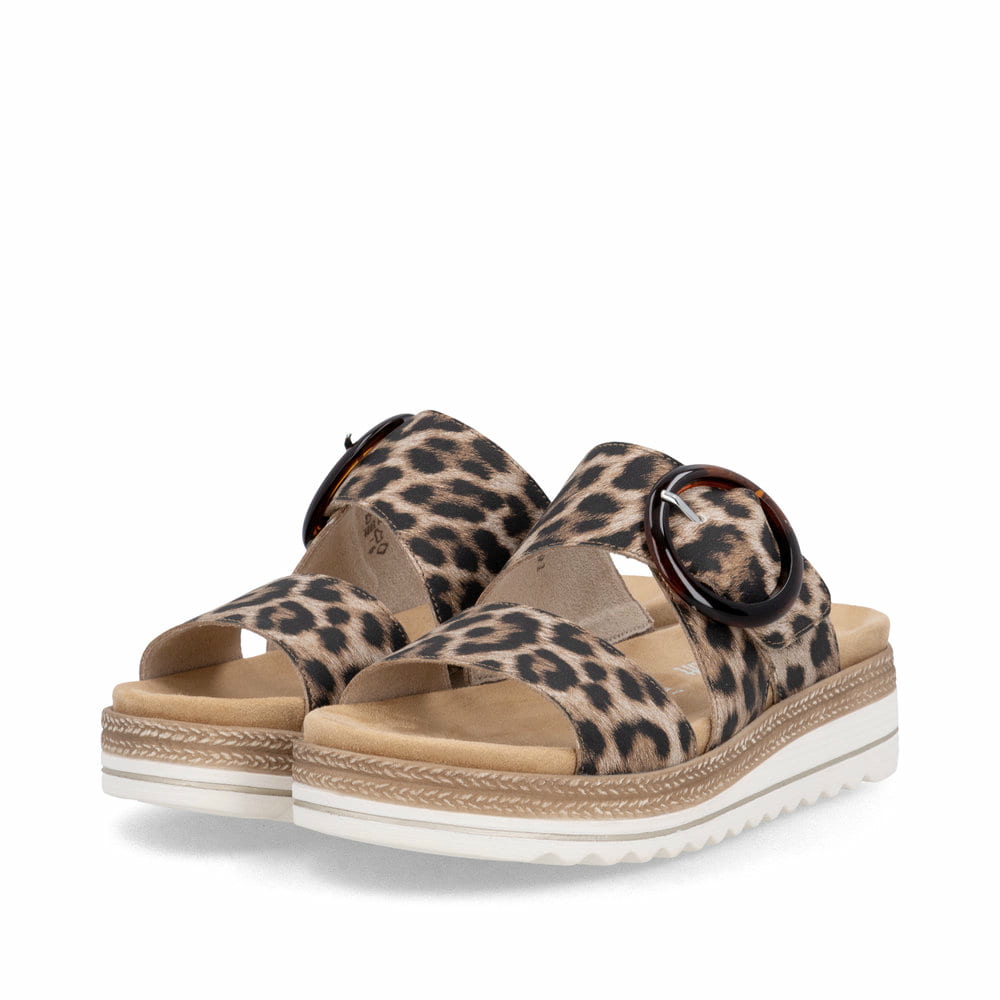 Remonte Damen Pantoletten - Animalprint