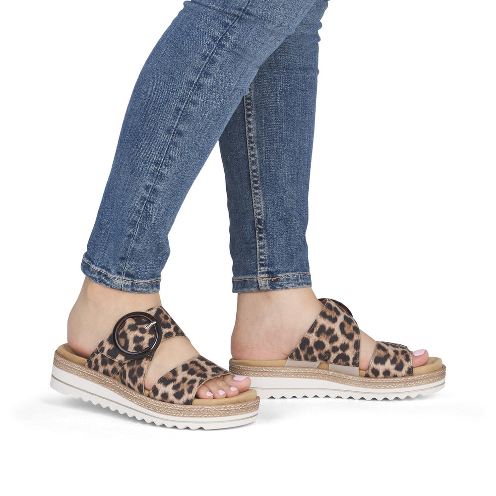Remonte Damen Pantoletten - Animalprint
