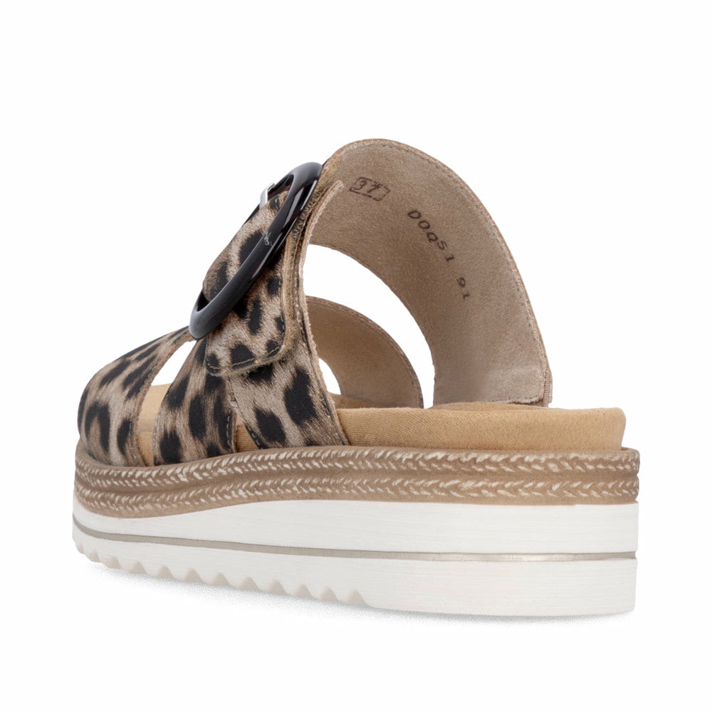 Remonte Damen Pantoletten - Animalprint