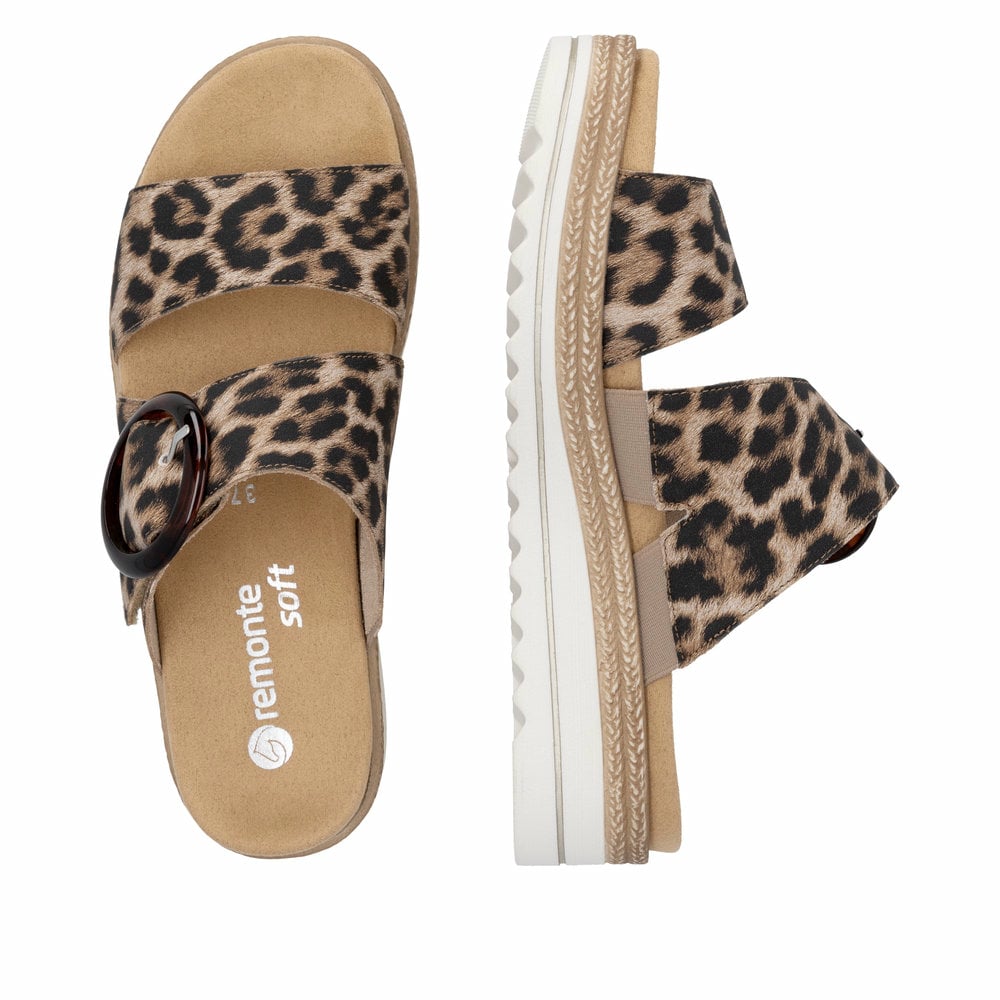 Remonte Damen Pantoletten - Animalprint