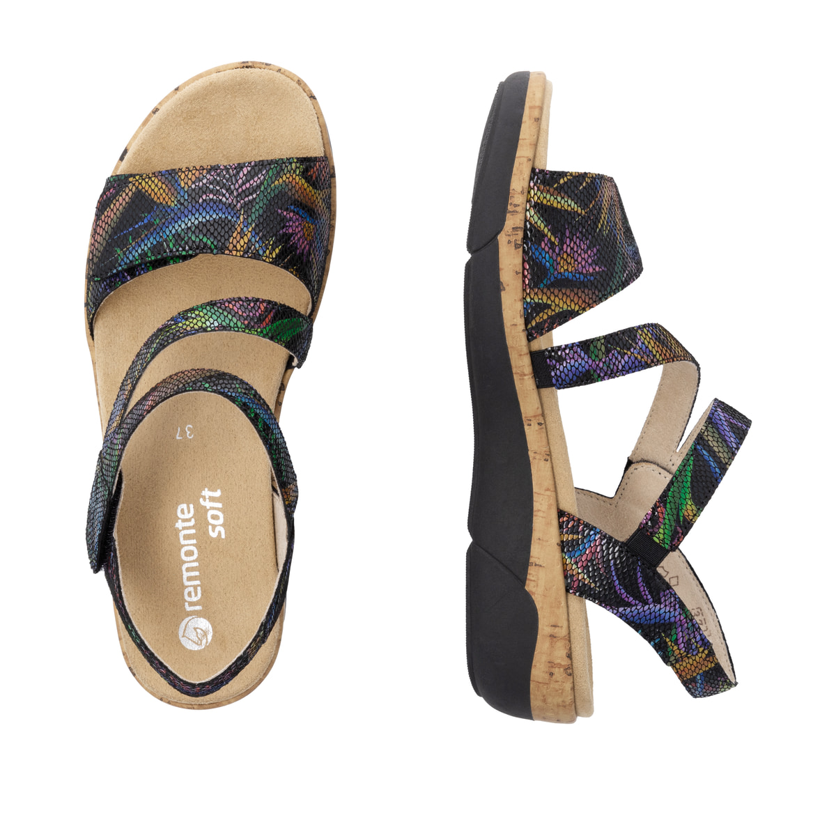 Remonte Damen Riemchensandalen - Schwarz