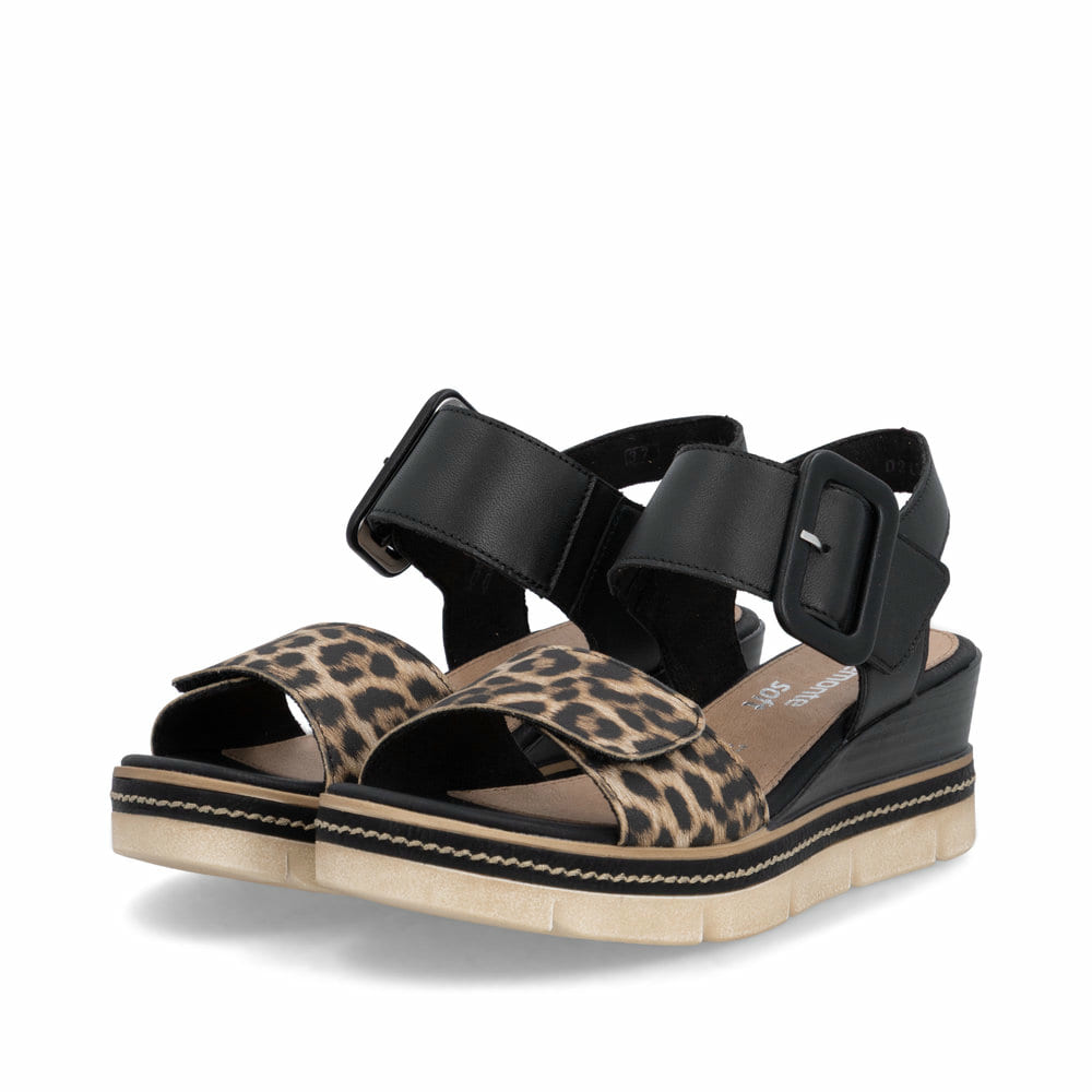 Remonte Damen Keilsandaletten - Schwarz