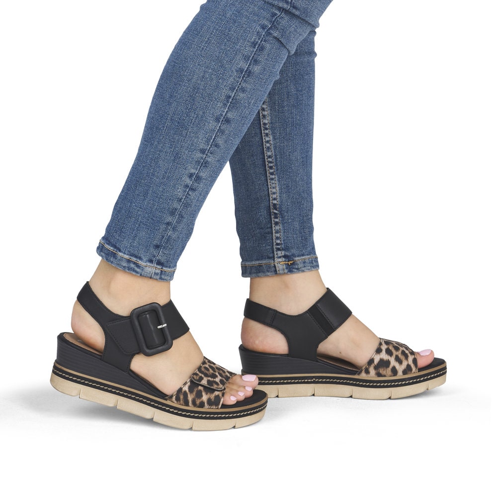 Remonte Damen Keilsandaletten - Schwarz