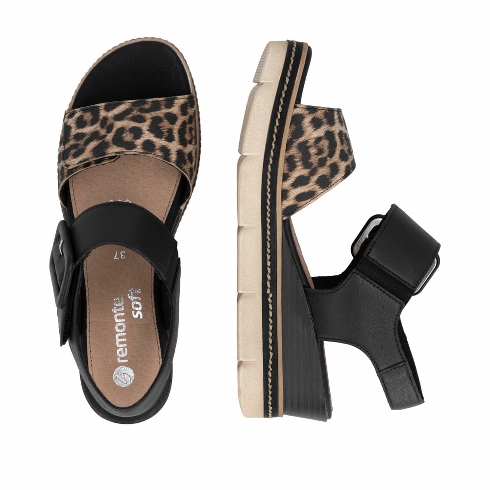 Remonte Damen Keilsandaletten - Schwarz
