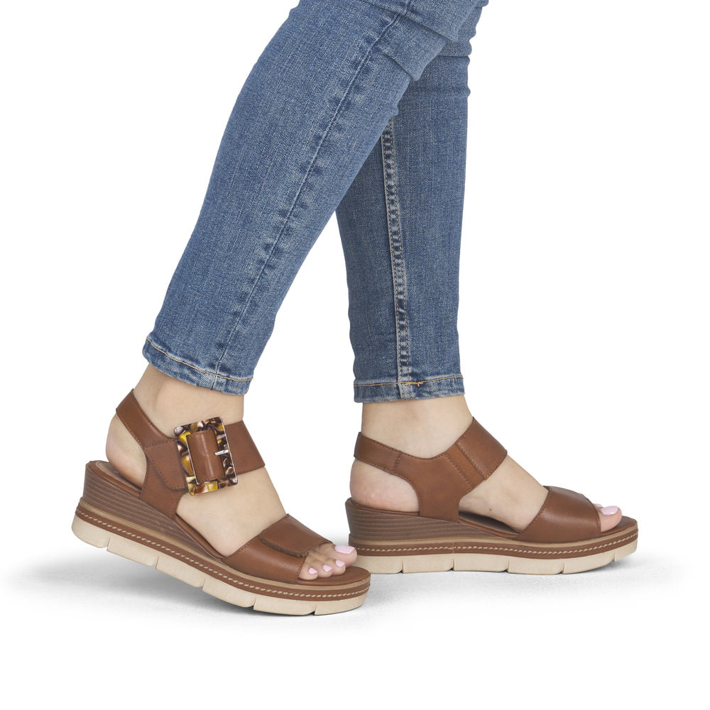 Remonte Damen Keilsandaletten - Braun