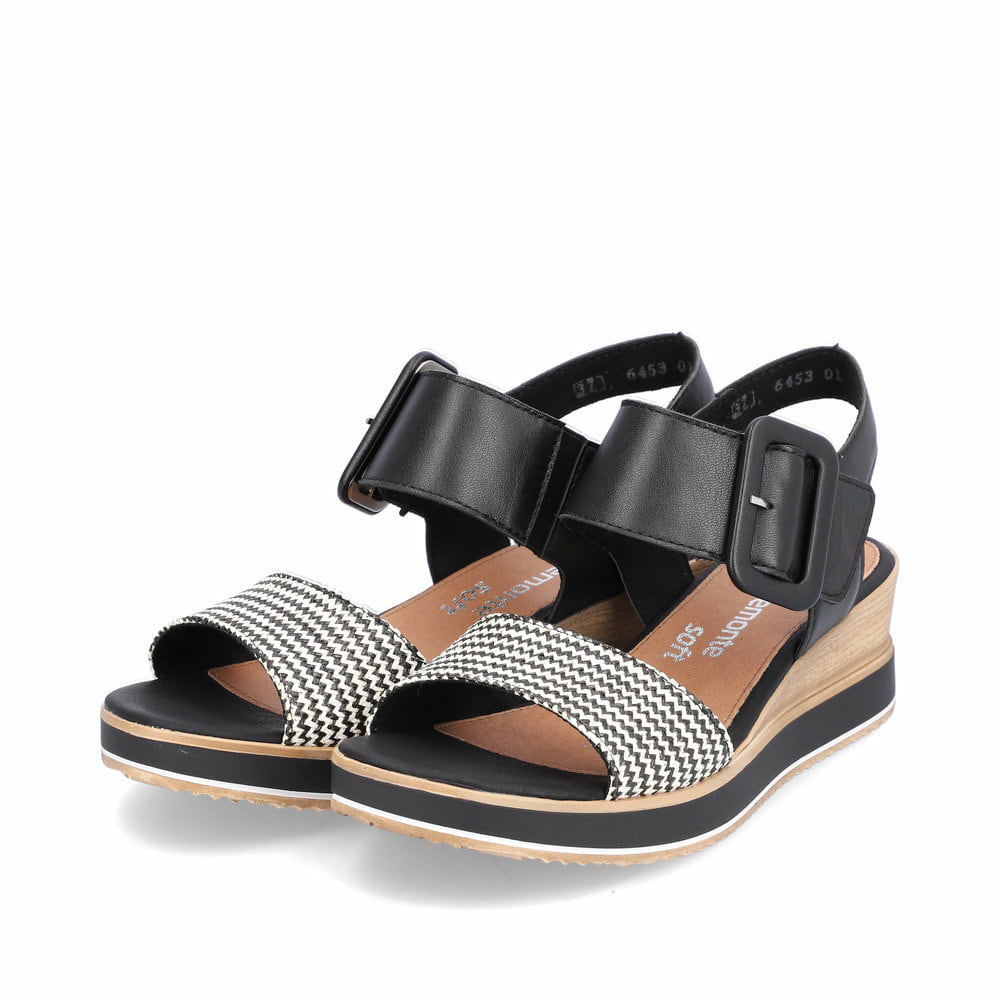 Remonte Damen Keilsandaletten - Schwarz