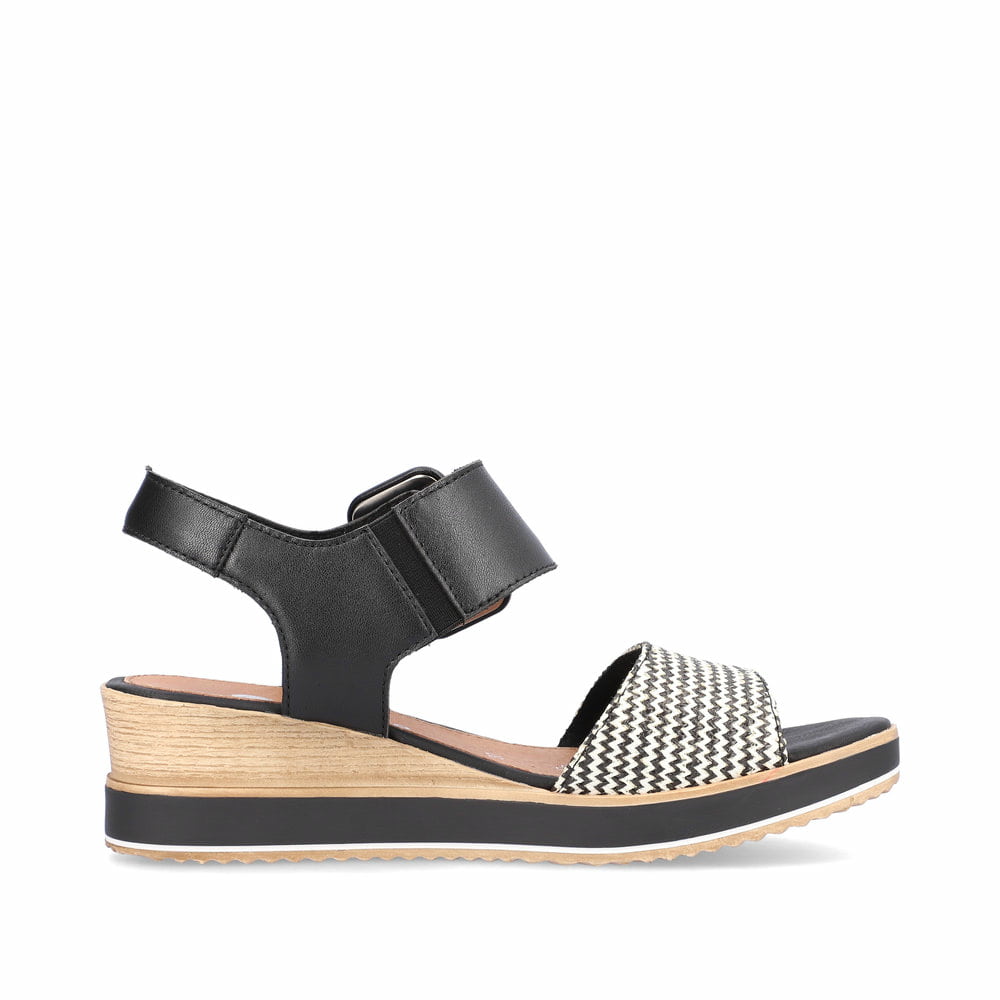 Remonte Damen Keilsandaletten - Schwarz