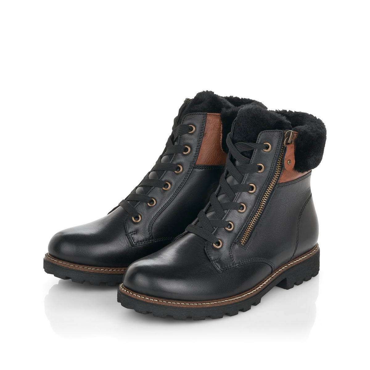 Remonte Damen Schnürstiefel - Schwarz