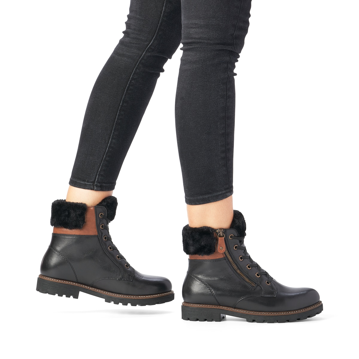 Remonte Damen Schnürstiefel - Schwarz