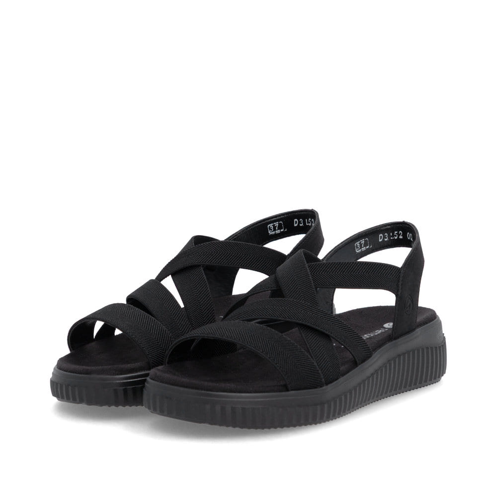 Remonte Damen Riemchensandalen - Schwarz