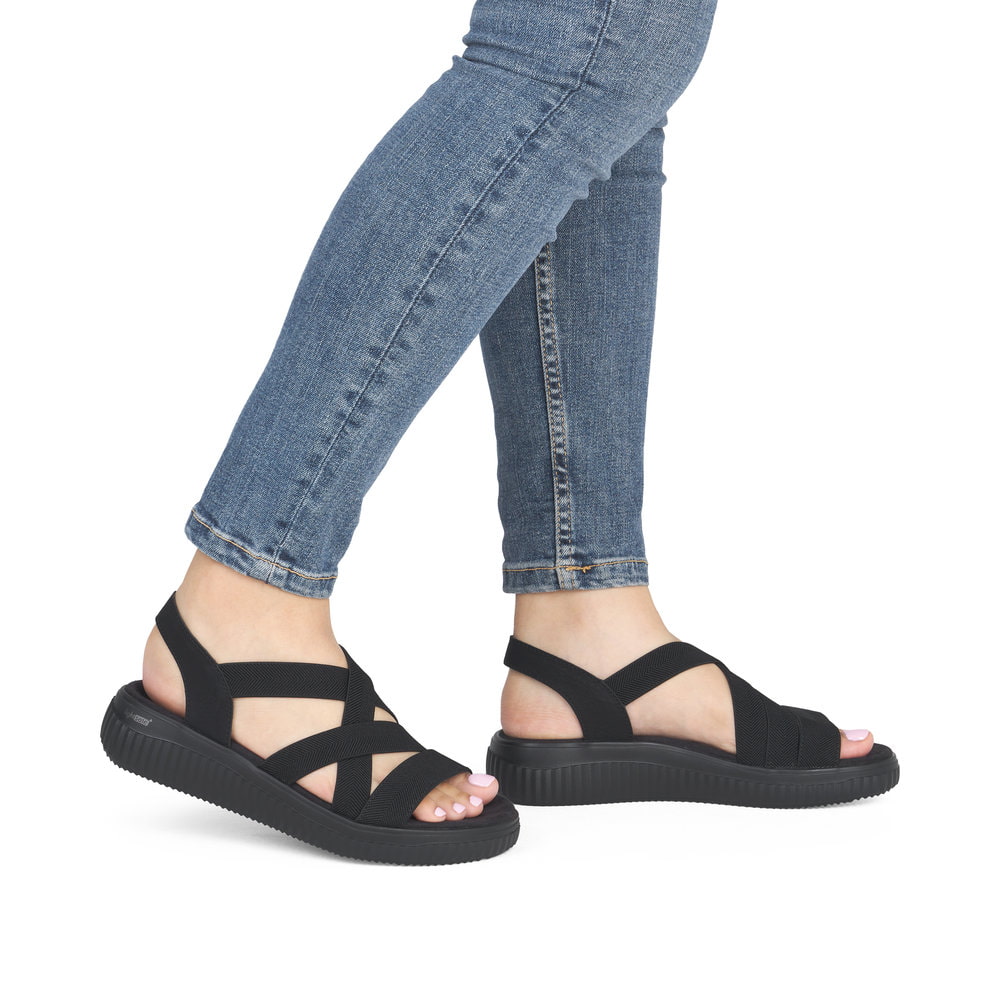 Remonte Damen Riemchensandalen - Schwarz