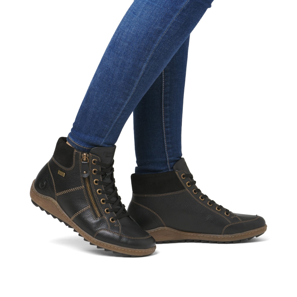 Remonte Damen Schnürstiefel - Schwarz