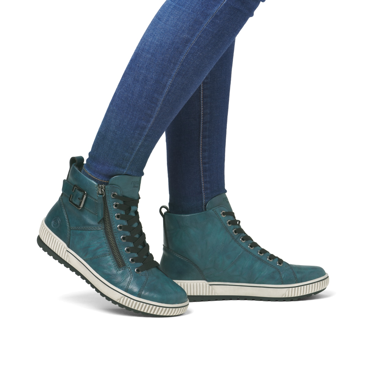 Remonte Damen Schnürstiefel - Blau
