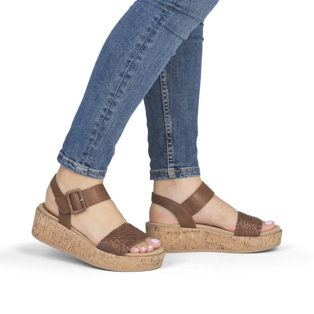 Remonte Damen Keilsandaletten - Braun