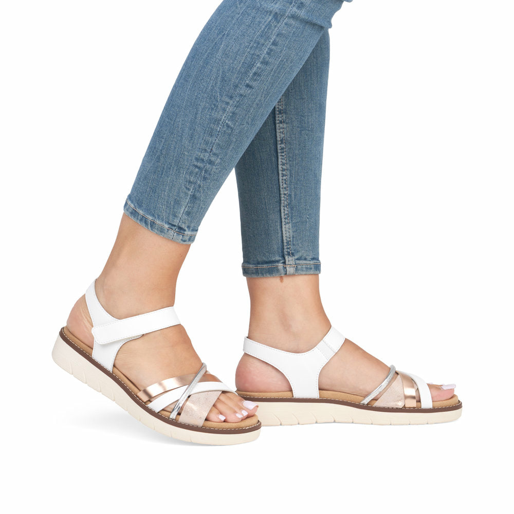 Remonte Damen Riemchensandalen - Weiss