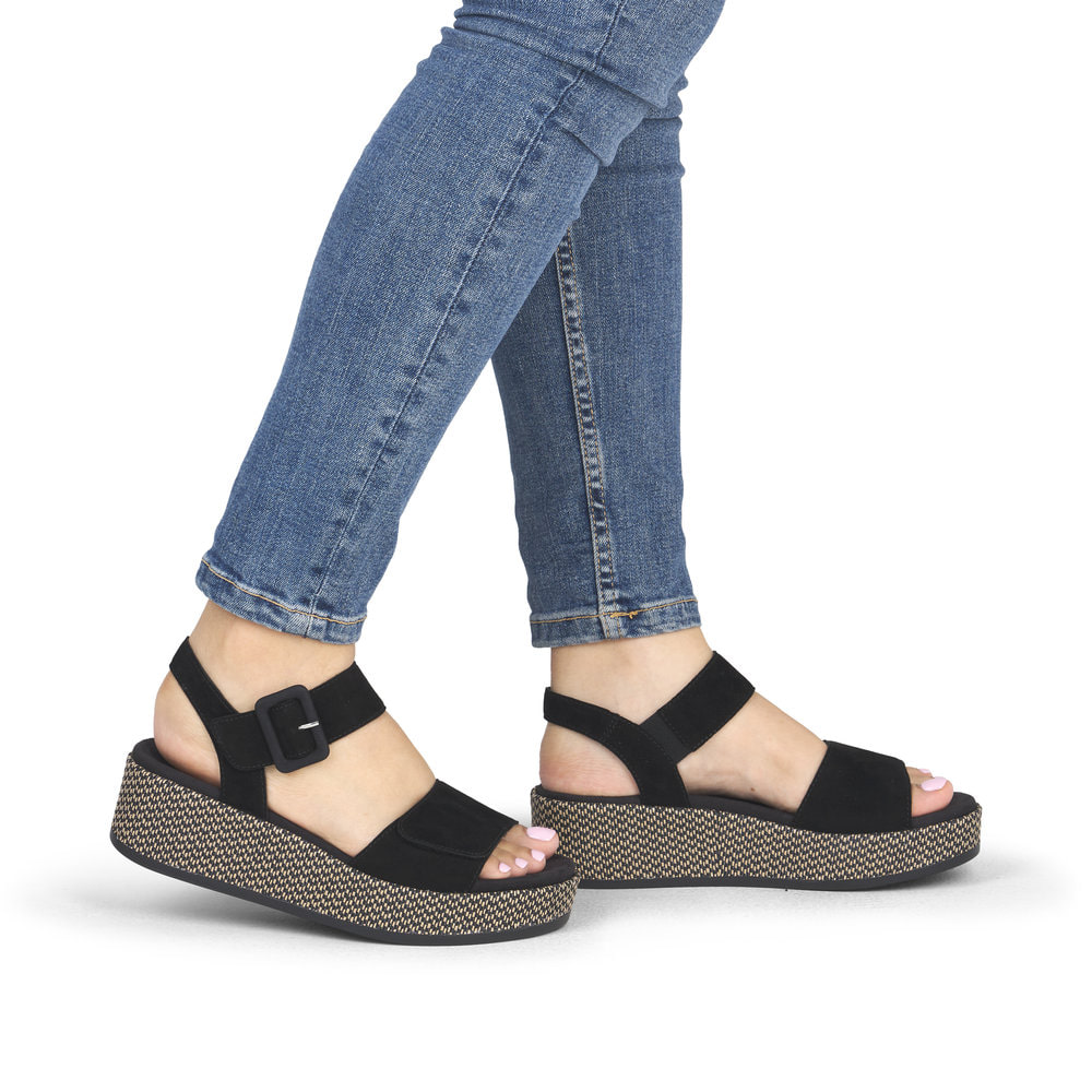 Remonte Damen Riemchensandalen - Schwarz